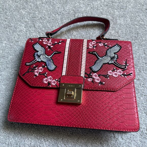 ALDO Red Pink Bird Clutch Crossbody Bag - Picture 5 of 10